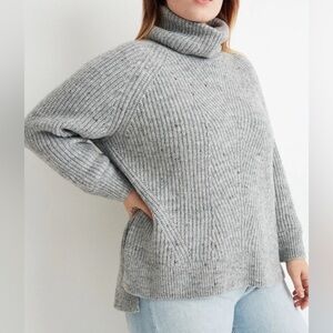 Madewell Cozy Gray Turtleneck Sweater in Coziest Yarn size Large Preppy